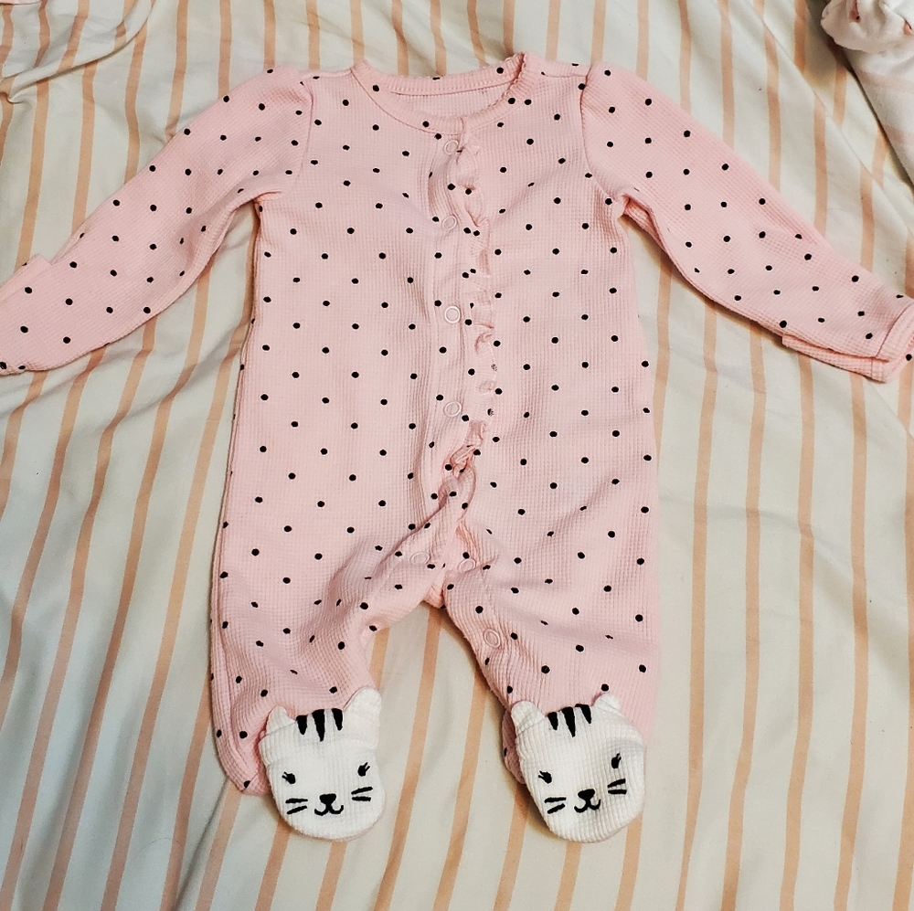3/$10 Cat Footie Pajamas